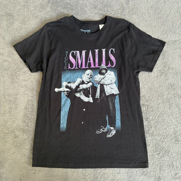 Vintage Notorious BIG Black Rap Tee Biggie Smalls Hip Hop Shirt Youth Size M - Picture 1 of 8